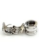 Leo Pizzo Black and White Diamond Huggie Earrings in 18K White Gold